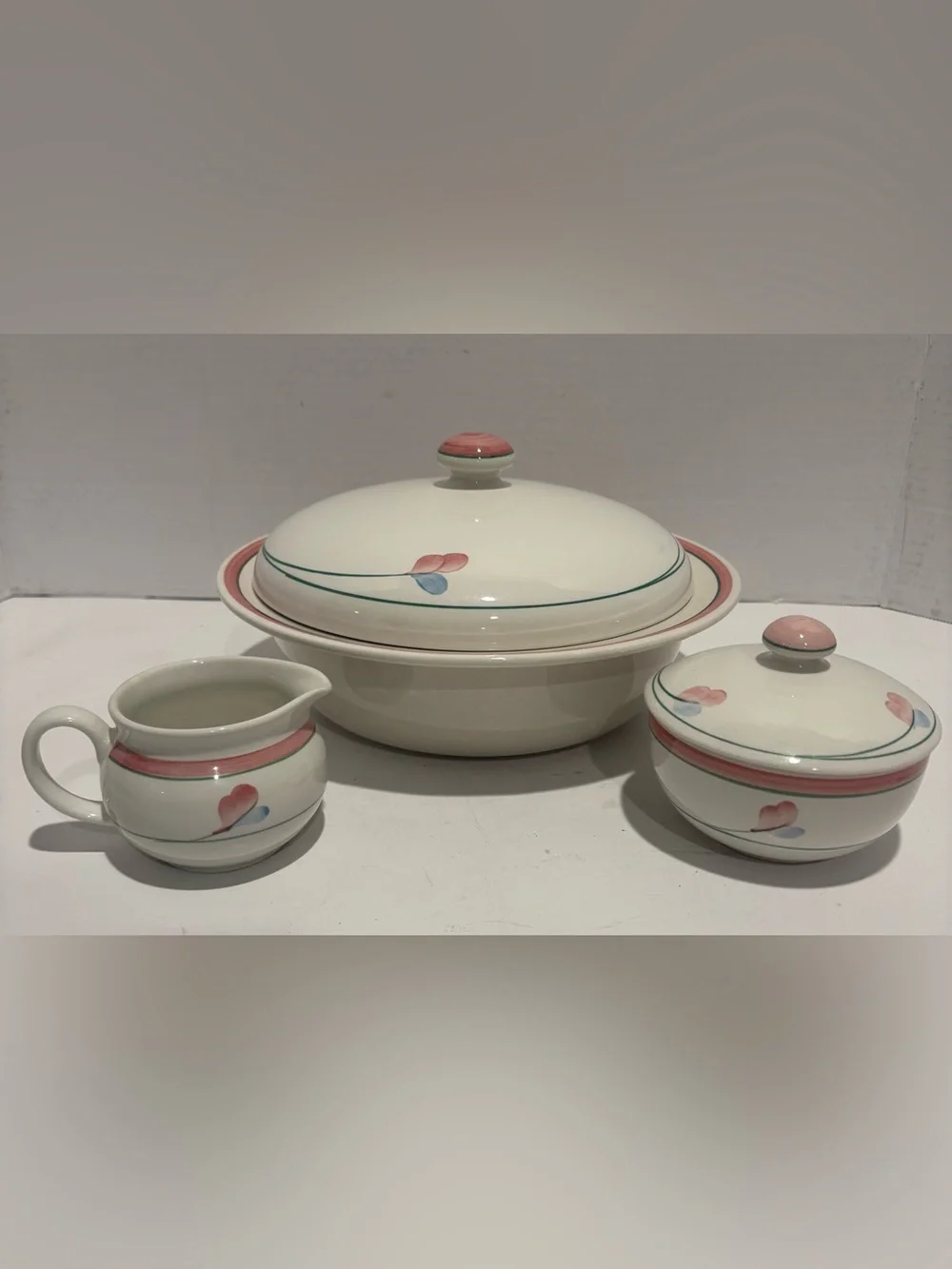 Rorstrand- Vintage- Casserole dish, sugar bowl with lid, and creamer jug